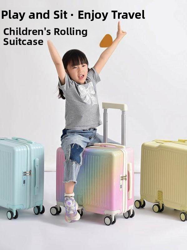 Aluminum Frame Carry On Luggage - 2026年新型子供用荷物アルミフレームキャリーオンスーツケース、男の子と女の子向け、プルロッド付きパスワードロック、遊びや座り心地も良い