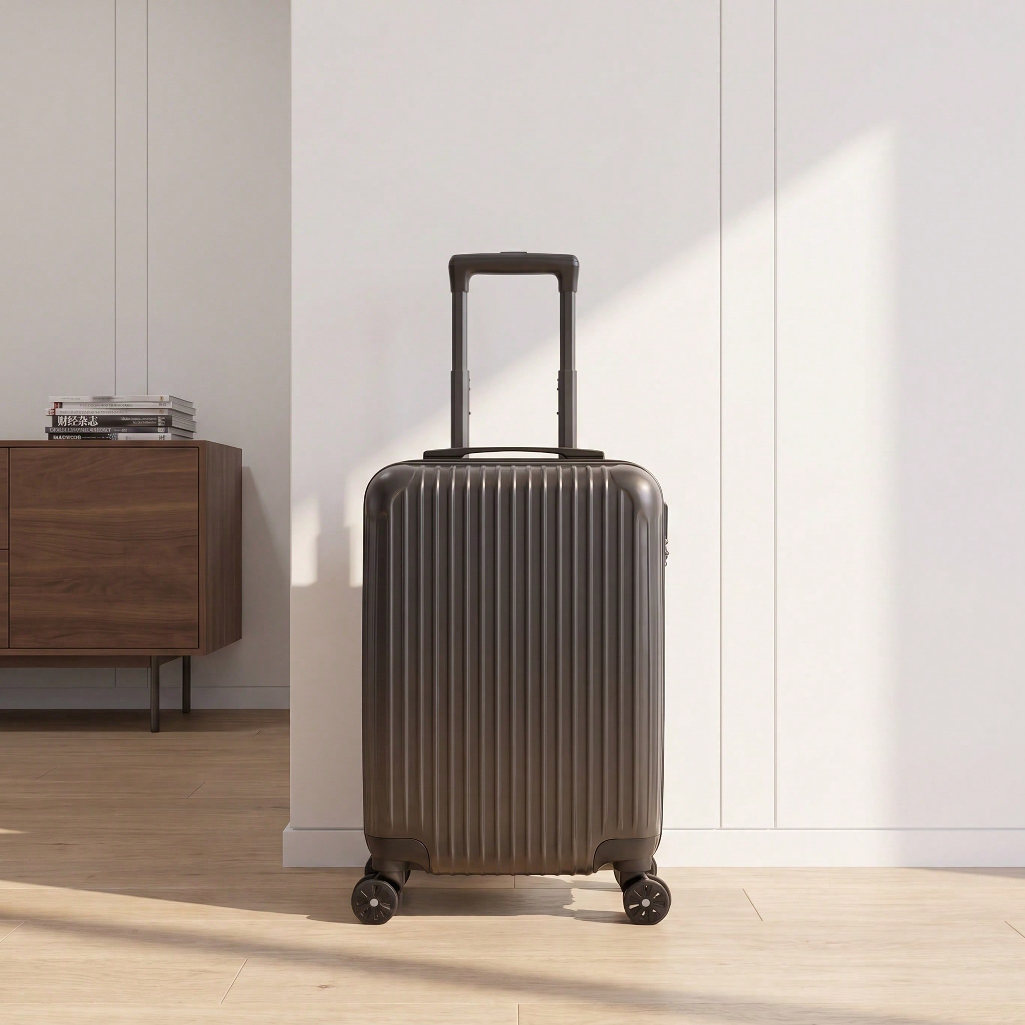 Cabin Size Lightweight Travel Trolley - 20インチABS製ハードシェルキャリーオンスーツケース、耐摩耗性に優れたハードシェルローリングスーツケース、360度回転キャスター ° 回転可能な静音キャスター、軽量でコンパクトなキャビンサイズのトローリーケース。ビジネス旅行、週末の小旅行、飛行機での移動に最適な、耐久性に優れた旅行用スーツケース。男性にも女性にも。
