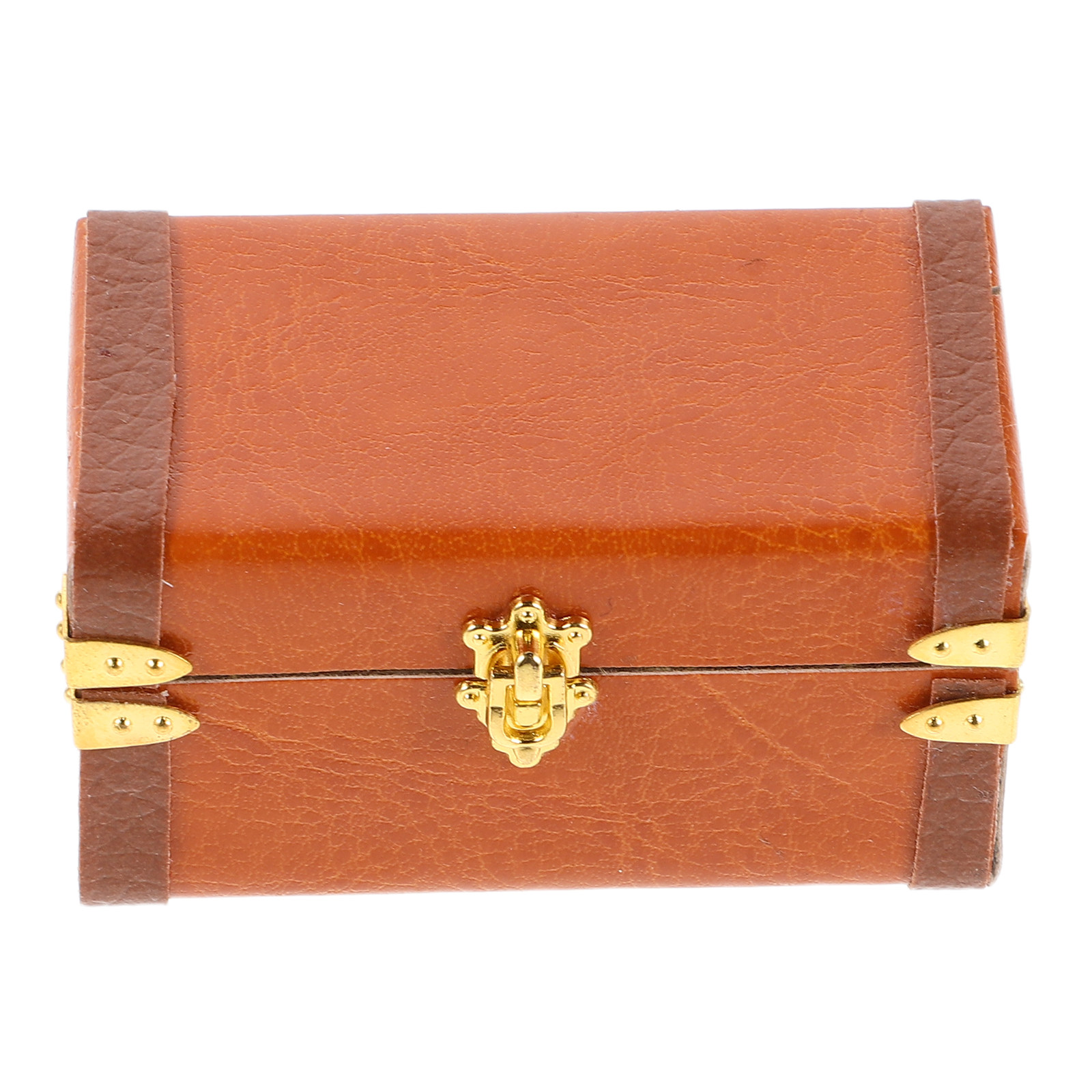 Retro Vintage Trunk Suitcase - ミニチュアのヴィンテージ風旅行用トランク。軽量でレトロなデザイン。ミニチュアハウスや妖精の庭、机の上に飾るのに最適な収納ケース。