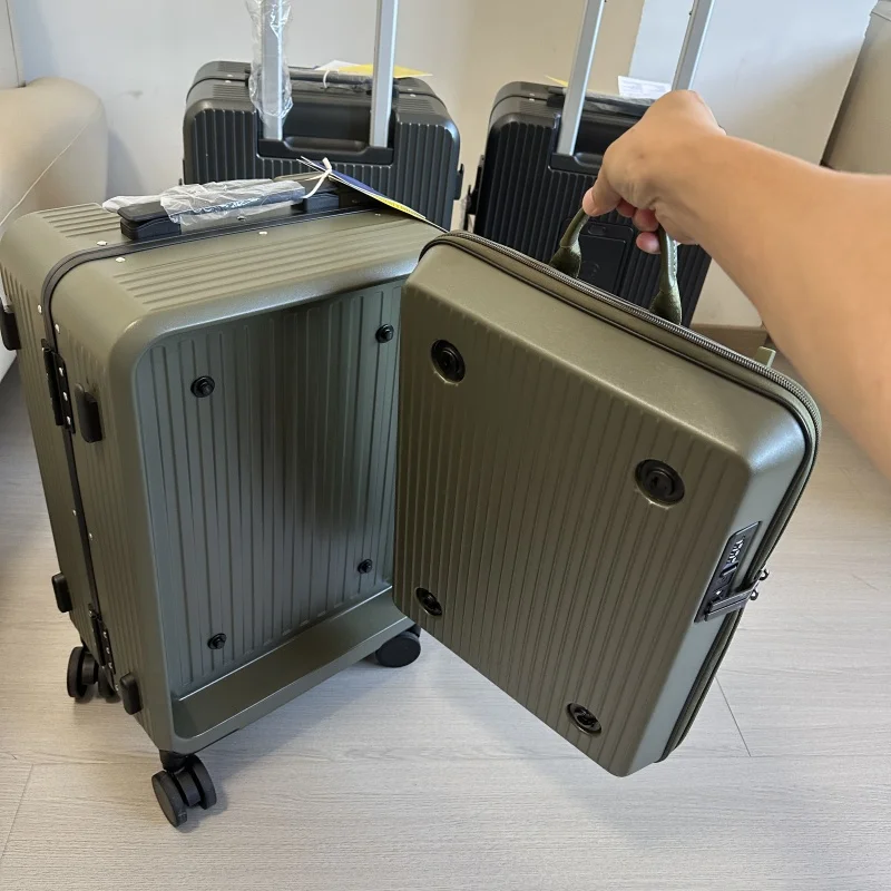 Aluminum Frame Carry On Luggage - 2-in-1 スーツケース、取り外し可能なバックパック、ラップトップポケット付き、出張用キャリーオン、アルミフレーム、ローリング20インチトロリーケースバッグ