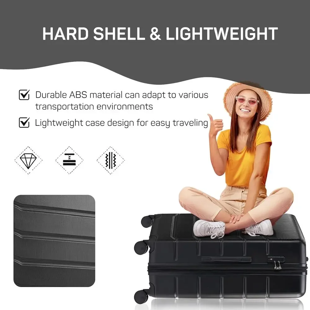3ピース ハードシェル スピナーラゲッジセット TSAロック - Expandable Hard Shell Luggage Set のレビューと価格