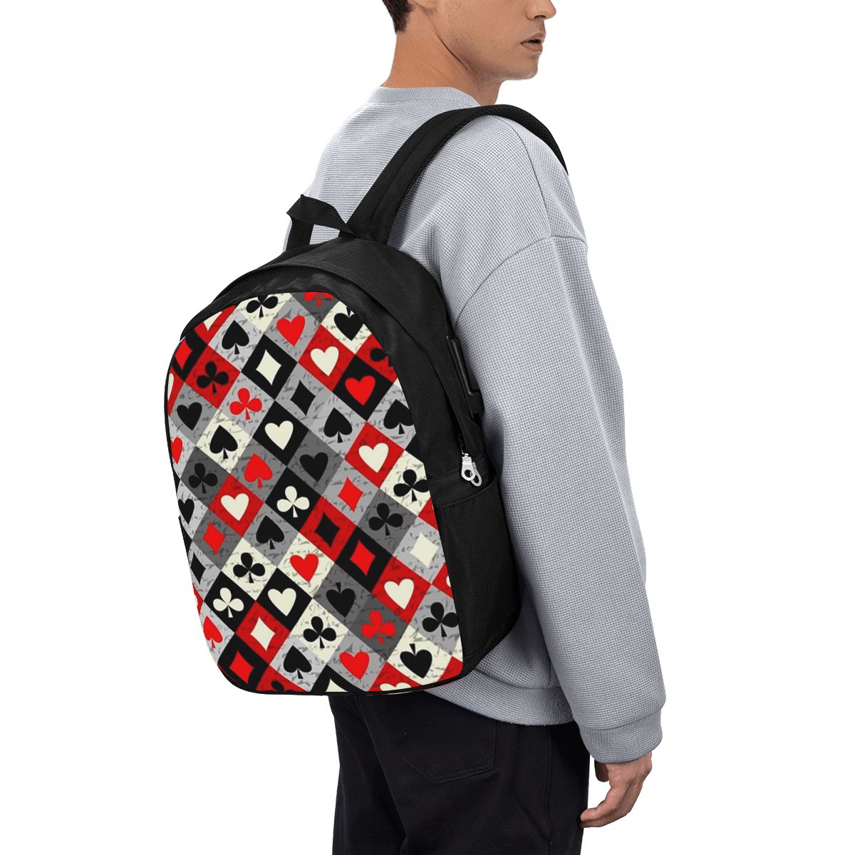 トランプポーカープリントバックパック旅行ノートブックバッグコ - Backpacks のレビューと価格