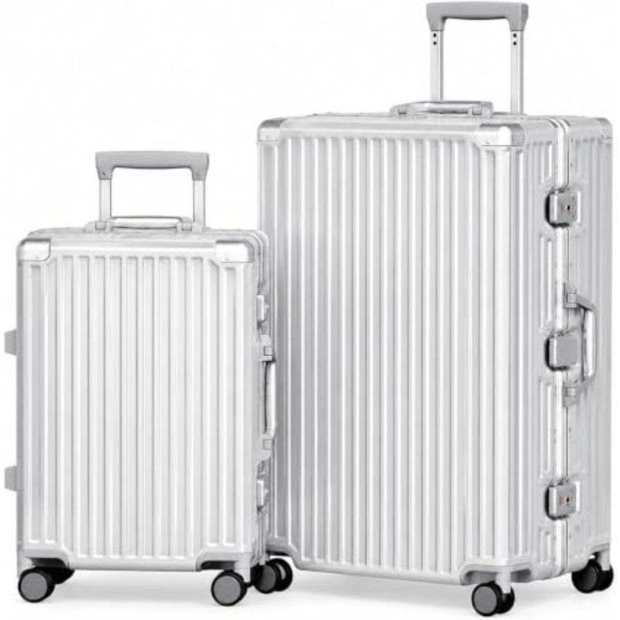 荷物セット 2個 アルミフレーム キャリーオン＆チェックイン - Aluminum Frame Carry On Luggage のレビューと価格
